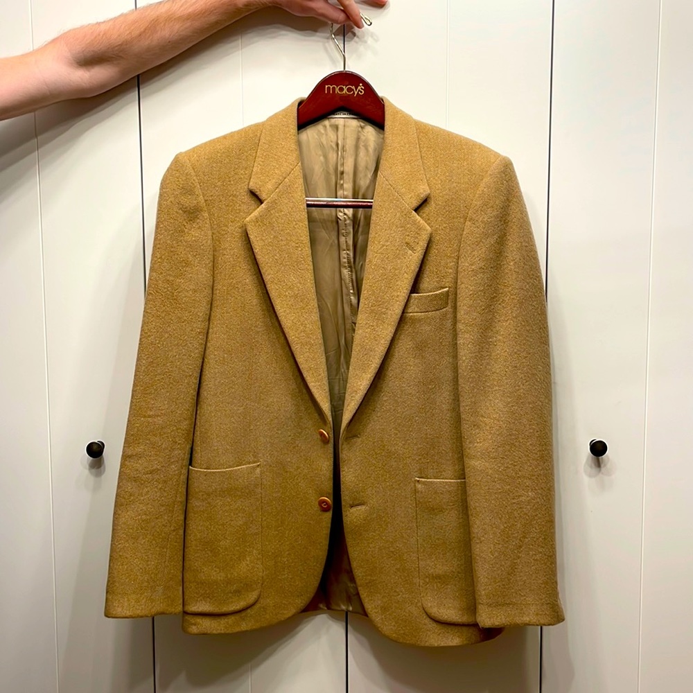 YSL Emporium Capwell wool herringbone single-breasted jacket